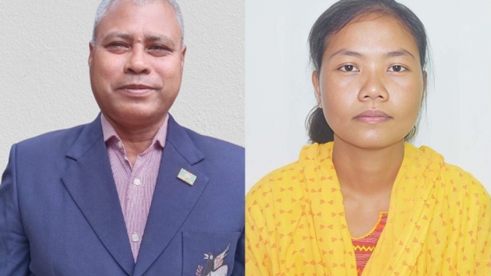 বিপ্লবী ওয়ার্কার্স পার্টি রাঙামাটি জেলা কমিটির সভাপতি নির্মল বড়ুয়া মিলন, সম্পাদক জুঁই চাকমা